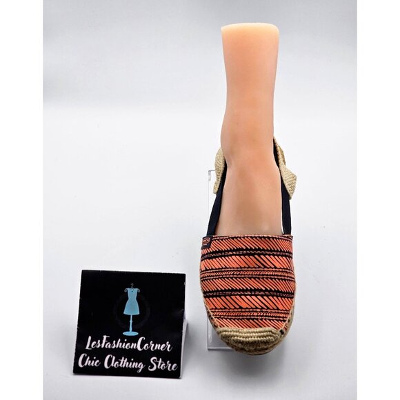 Coach Women's Coral/Blue Rayanne Sling Flat Espadrille Size 9B 336 - Picture 11 of 14